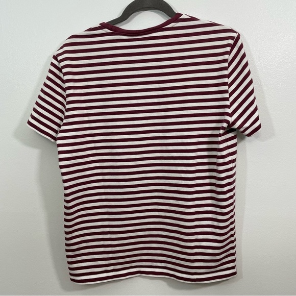 Burberry Burgundy and White Striped Tee - Picture 8 of 8